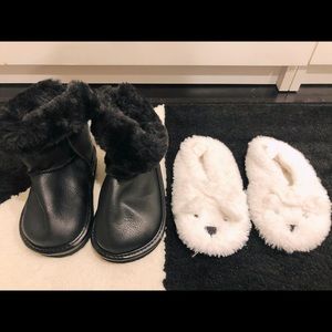 ❌SOLD❌Bundle of 2 Pairs: H&M baby slippers and NEW boots